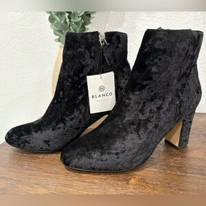 Women's Black Velvet Ankle Boots